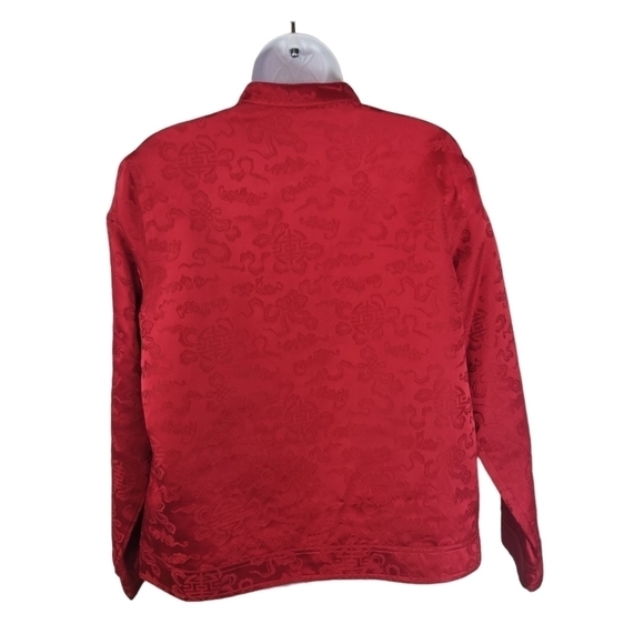 Chicos red silk chinese oriental kimono jacket - Picture 2 of 10